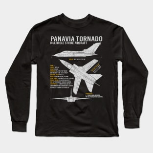 Panavia Tornado Jet Fighter Aircraft RAF Airplane Plane UK Blueprint Long Sleeve T-Shirt